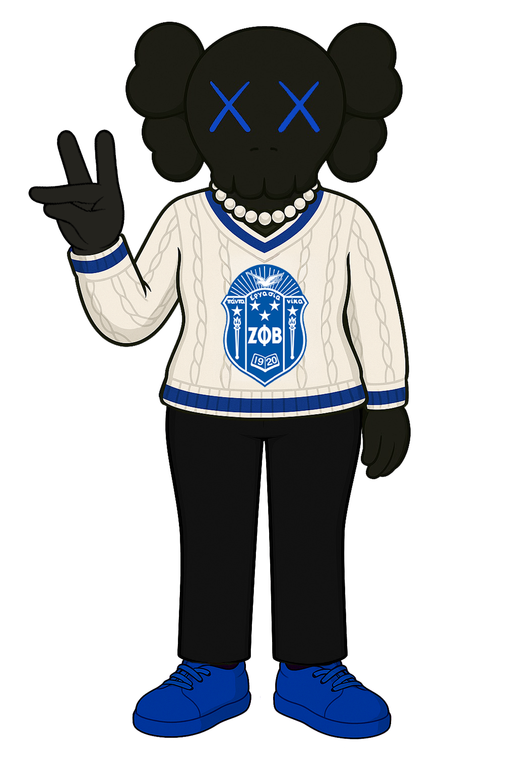 Zeta Phi Beta x KAWS Wood Art
