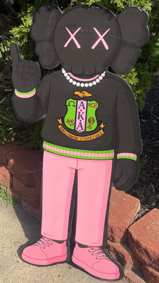 Alpha Kappa Alpha x KAWS Wood Art