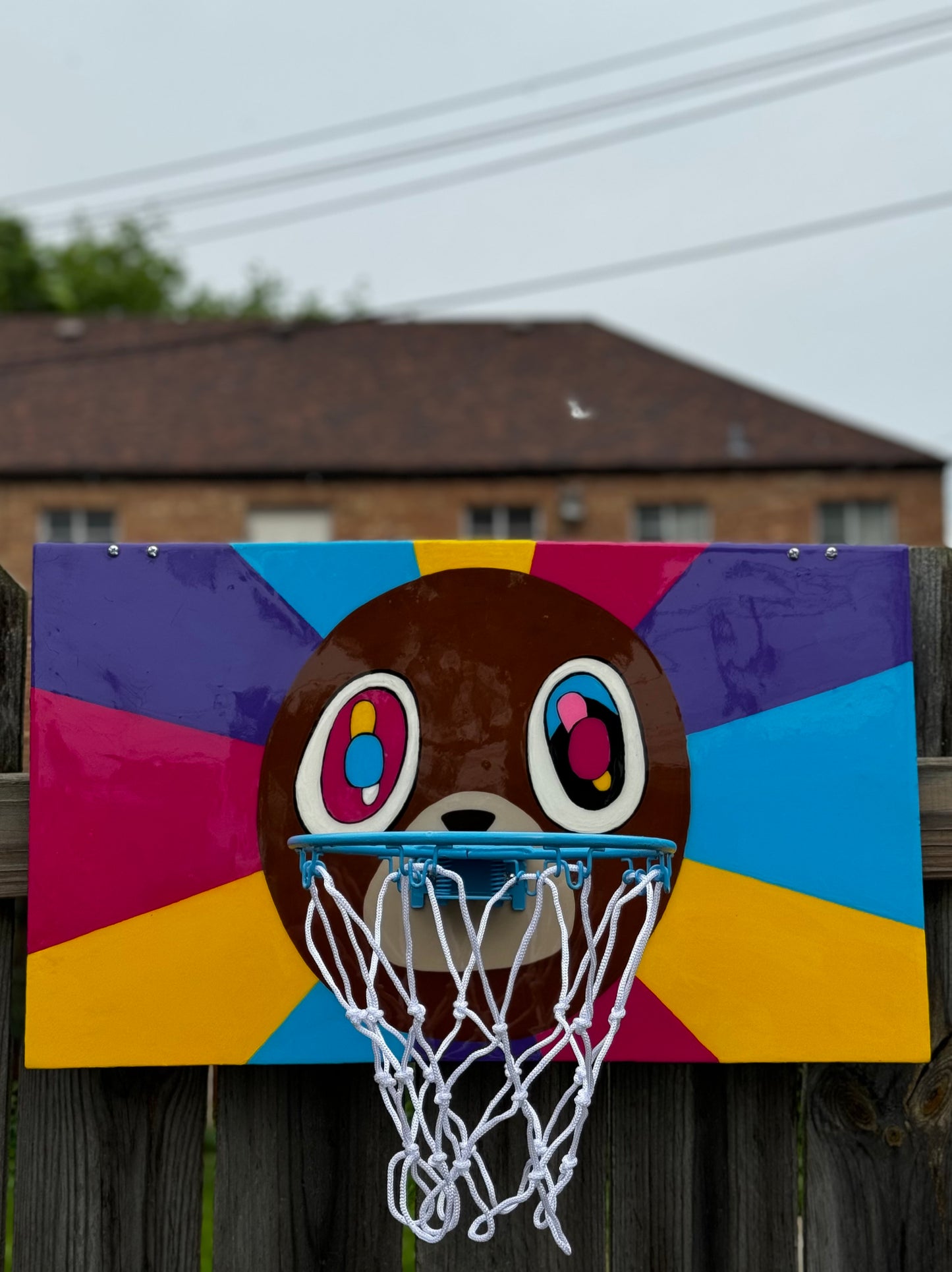 Graduation Bear Basketball Hoop