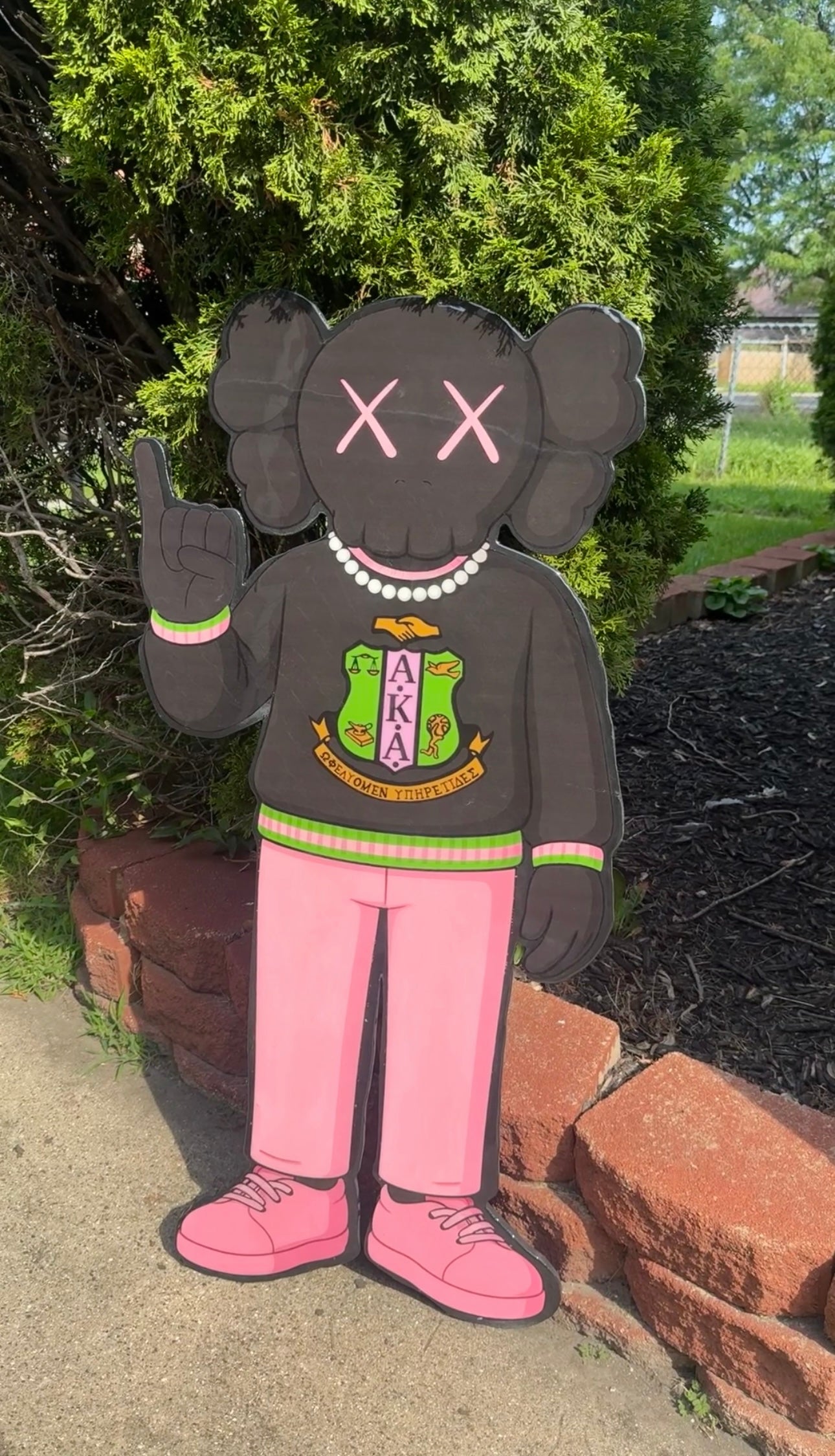 Alpha Kappa Alpha x KAWS Wood Art
