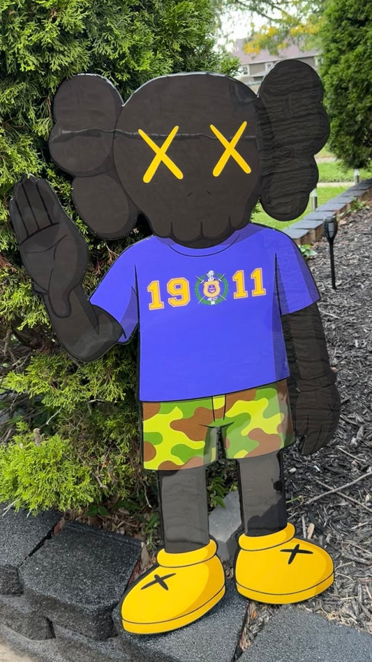 Omega Psi Phi x KAWS Wood Art