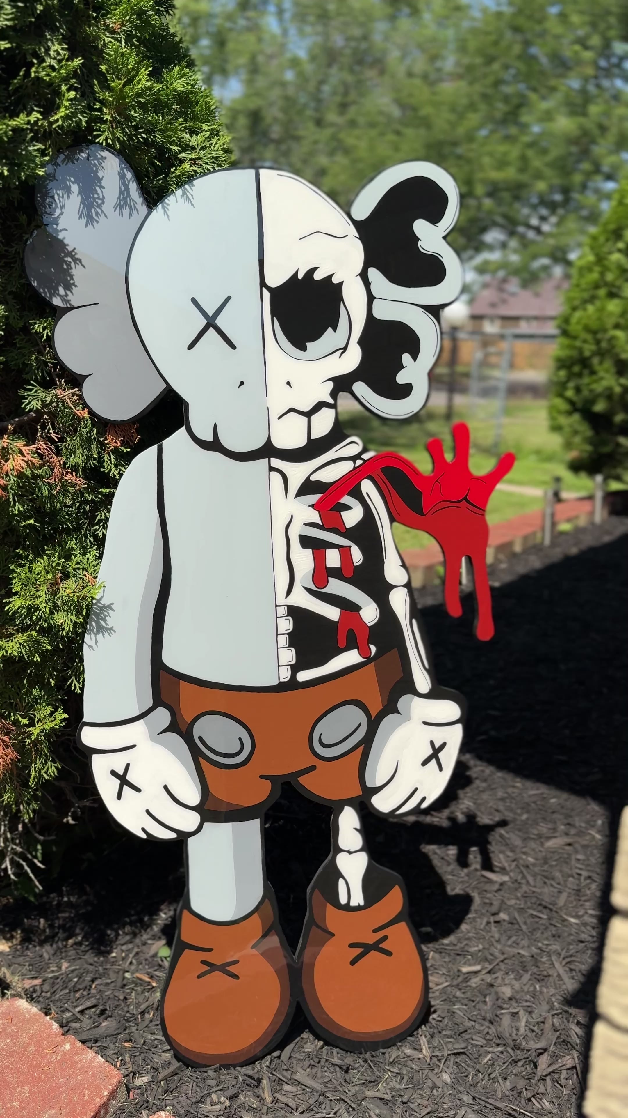 4ft KAWS Companion Wood Art – LaTori Ayers